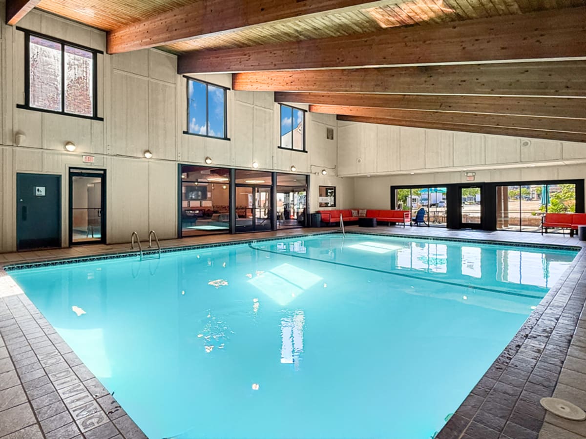 Indoor swimming pool at Equinox Apartments in Saint Anthony, Minnesota