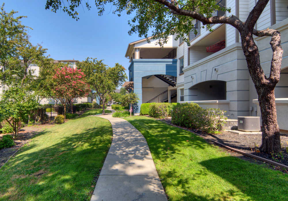 Walkway at Park Hacienda Apartments in Pleasanton, California