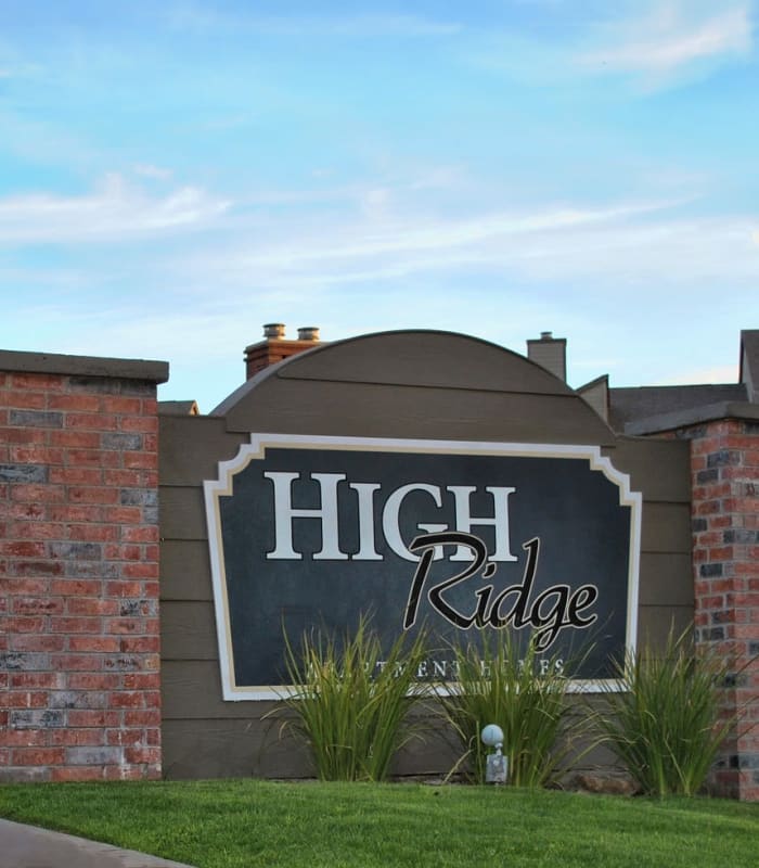 Front entrance to High Ridge Apartments in El Paso, Texas