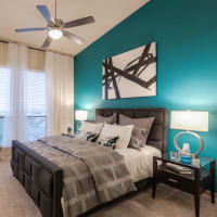 Model bedroom at Imperial Lofts in Sugar Land, Texas
