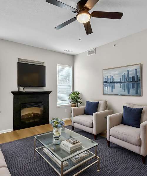 Living room at Pointe 28 in Ankeny, Iowa