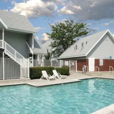 Swimming pool at Windgate Apartments in Bountiful, Utah