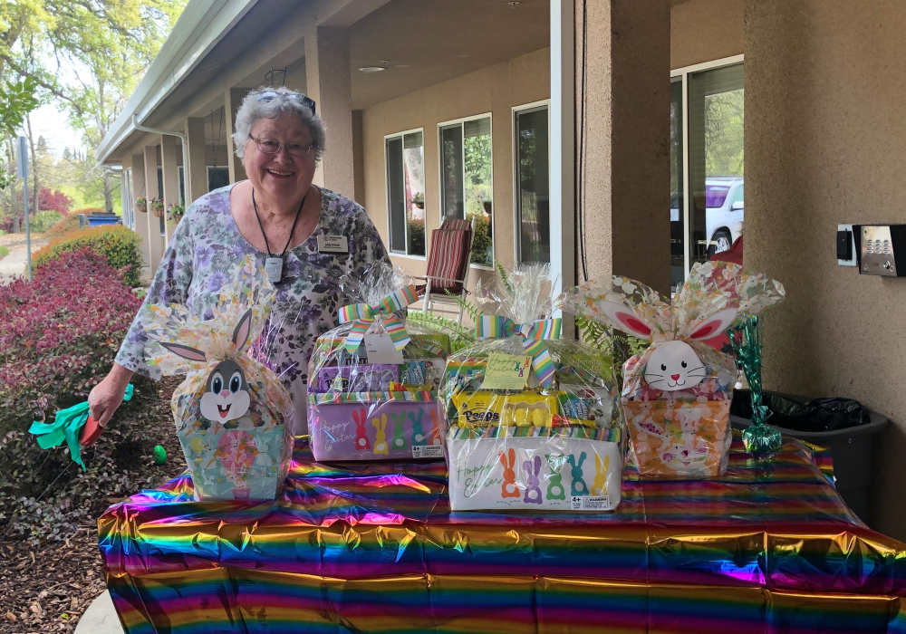 Resident celebrating Easter at Truewood by Merrill, Roseville in Roseville, California