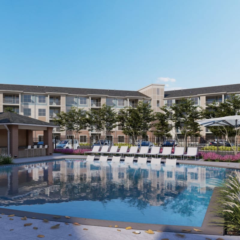 Expansive swimming pool at Attain at Towne Centre, Fredericksburg, Virginia