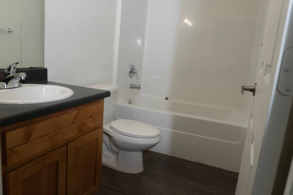 Bathroom with tub at Hardin Terrace in Jefferson, Georgia