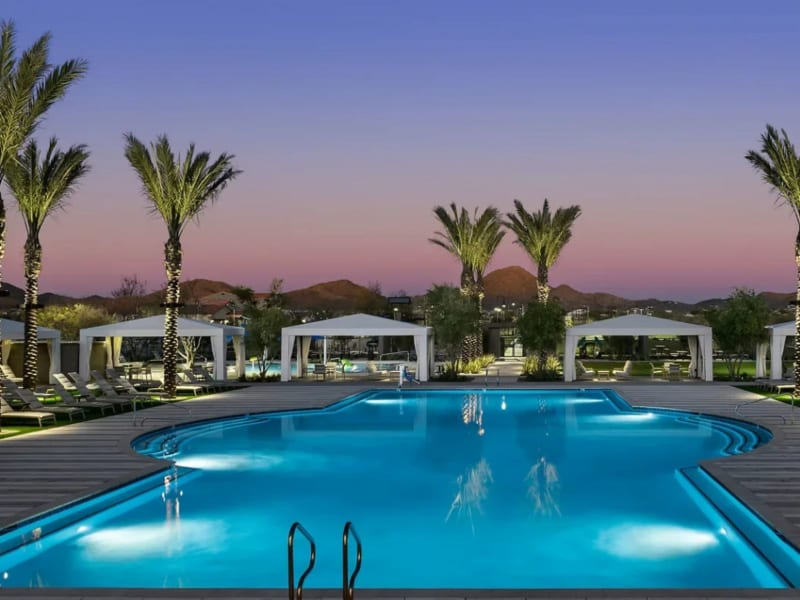 Luxury pool area at BB Living Union Park in Phoenix, Arizona