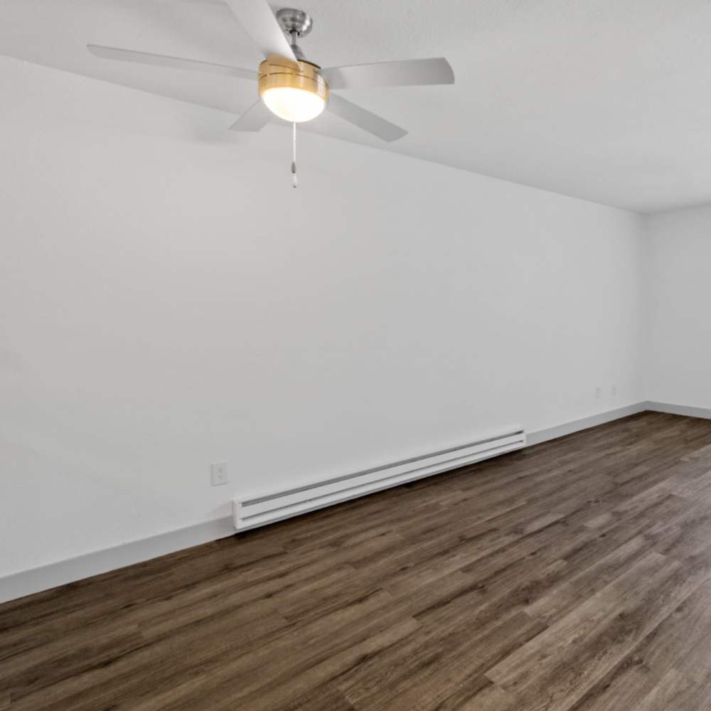 Living room with a way to private patio at Bay Village in Vallejo, California