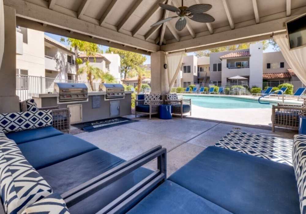 Covered cabana with bbq at Alcove at the Islands in Gilbert, Arizona  