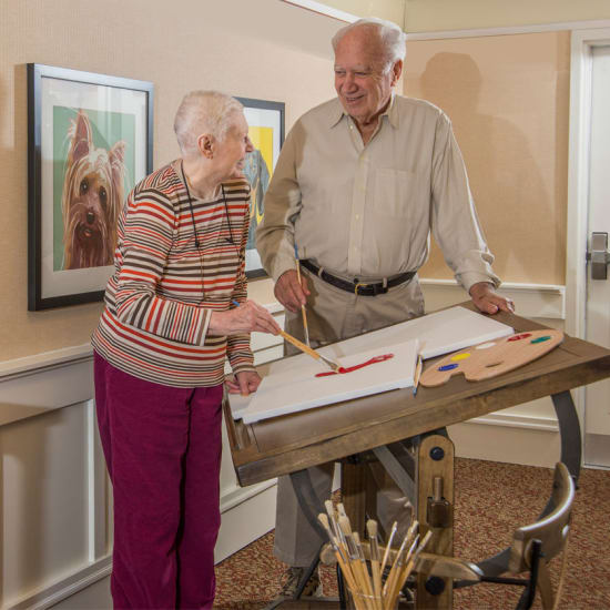 Resident painting at Madonna Gardens in Salinas, California