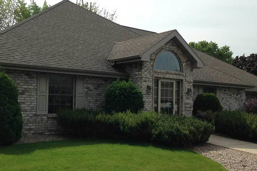 The main entrance at Wyndemere Memory Care in Green Bay, Wisconsin. 