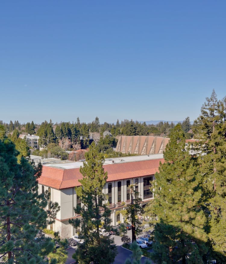 The Marc, Palo Alto surrounded by a lush landscape in Palo Alto, California