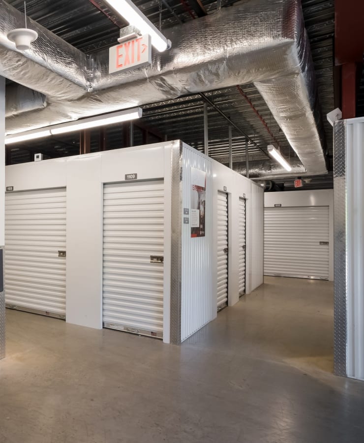 Indoor self storage units at StorQuest Self Storage in Tarpon Springs, Florida