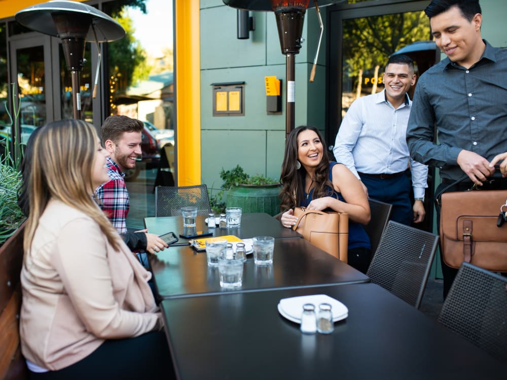 Residents out for drinks and a meal near San Sonoma in Tempe, Arizona