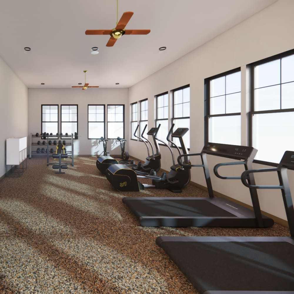 Fully equipped fitness center at The Cove in Port St Lucie, Florida