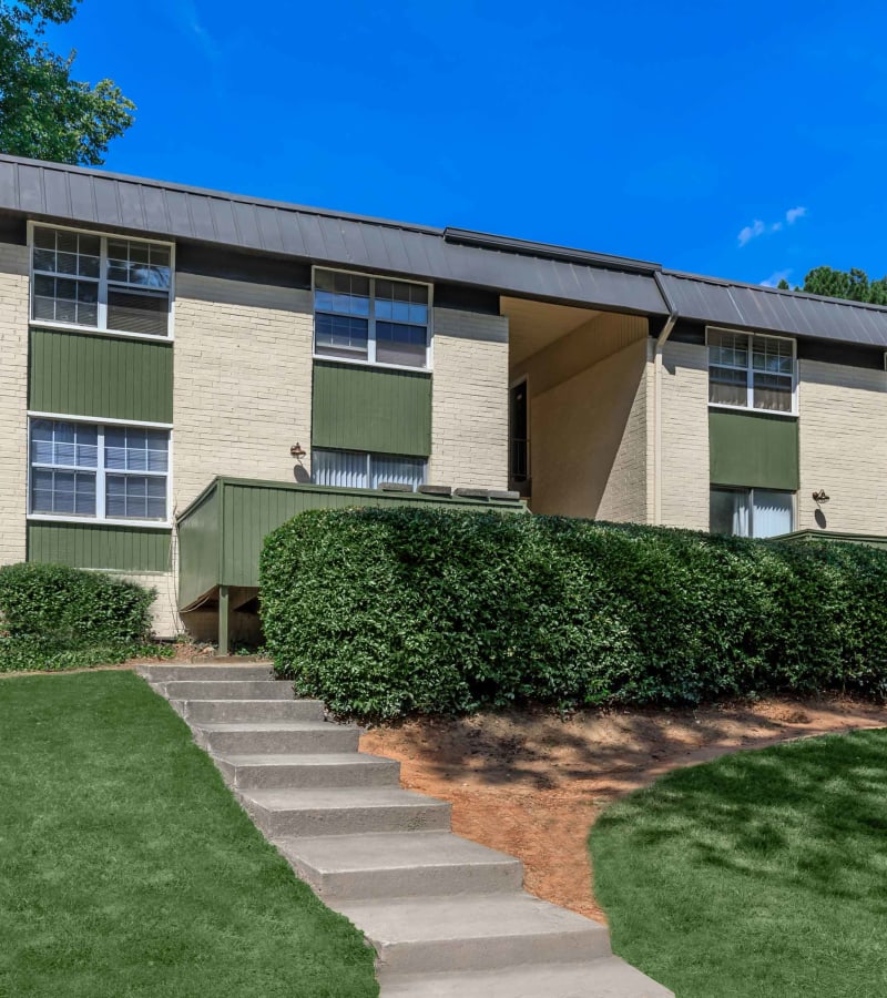 An apartment building at Commons at Briarwood Park in Brookhaven, Georgia