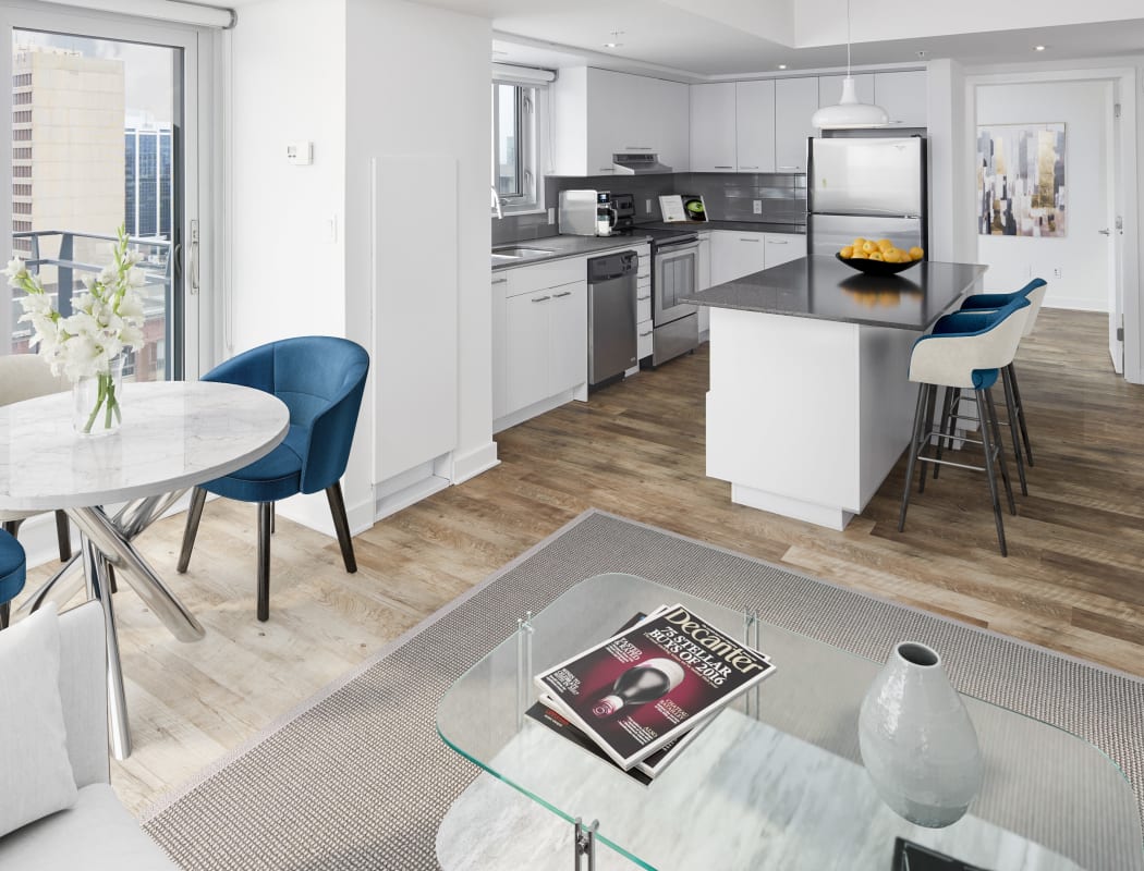 Spacious floor plan with hardwood flooring at 19Twenty Apartments in Halifax, Nova Scotia
