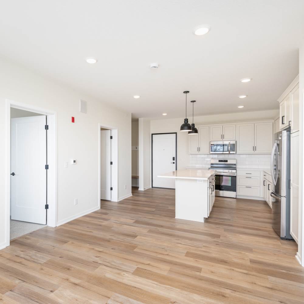 Open kitchen at The Uptown Apartments in Waconia, Minnesota