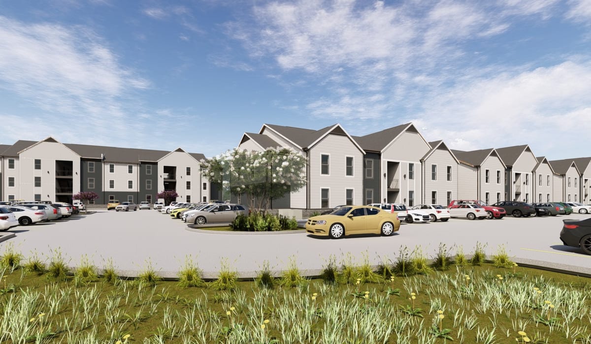 Community exterior view of  Landry Commons in Lafayette, Louisiana