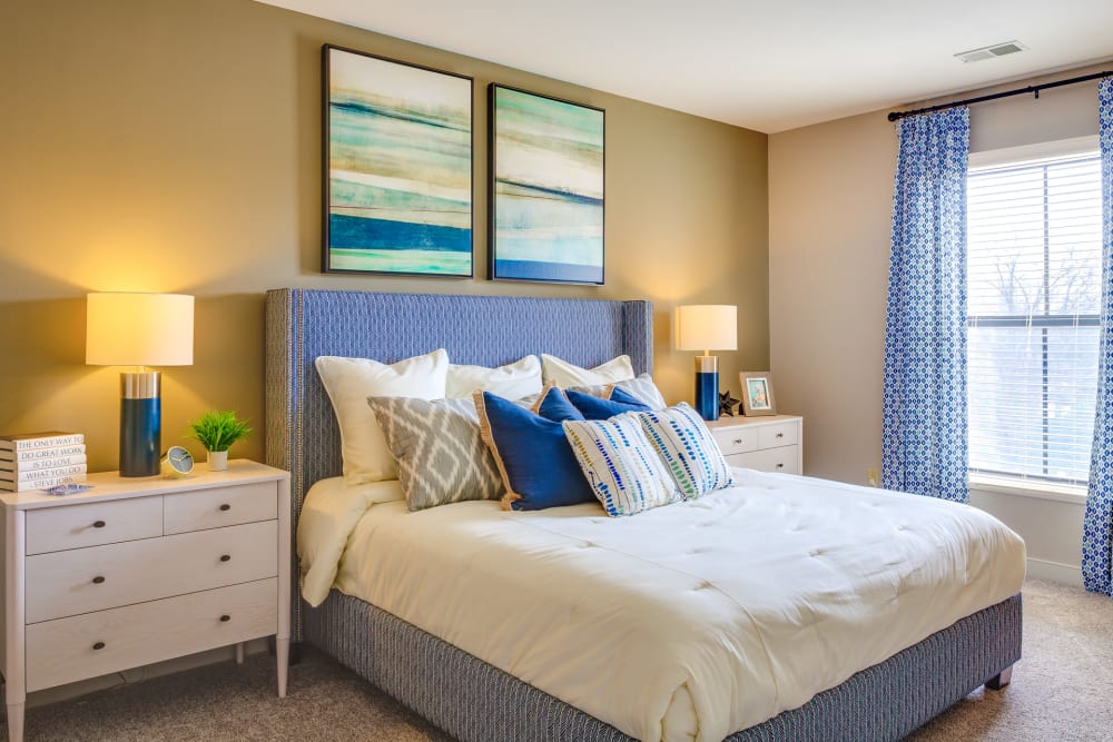 Model bedroom at McBee Station in Greenville, South Carolina