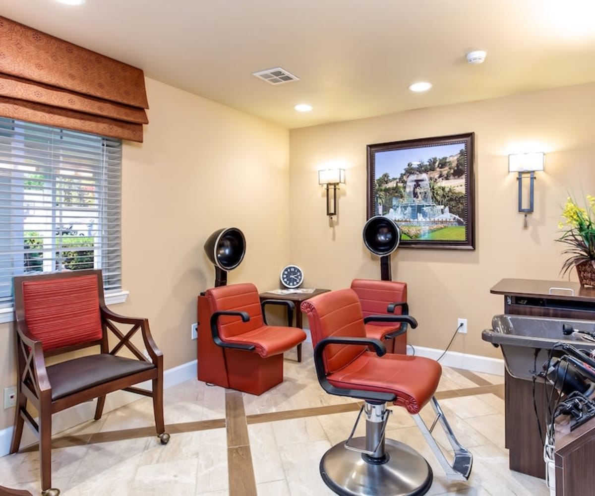 Hair salon at Pacifica Senior Living Snohomish in Snohomish, Washington