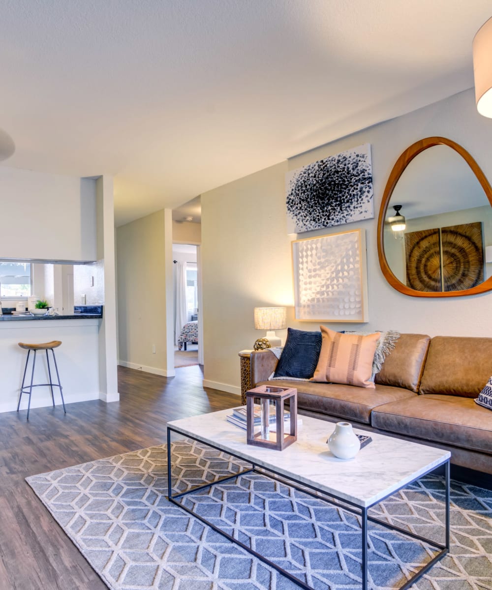 Spacious and modern open-concept floor plan in a model home at Haven Martinez in Martinez, California