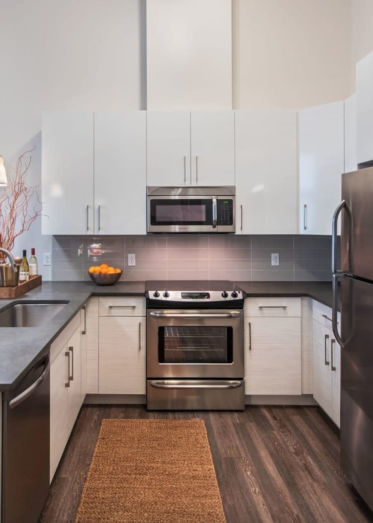 Well-equipped kitchen at Eastside Bond Apartments