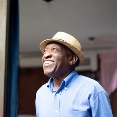 Man smiling at Bridgewater Memory Care in Granbury, Texas