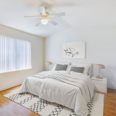 A cozy bedroom at Midway Manor in Virginia Beach, Virginia