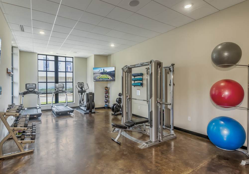Community gym at The Julien in Charlotte, North Carolina