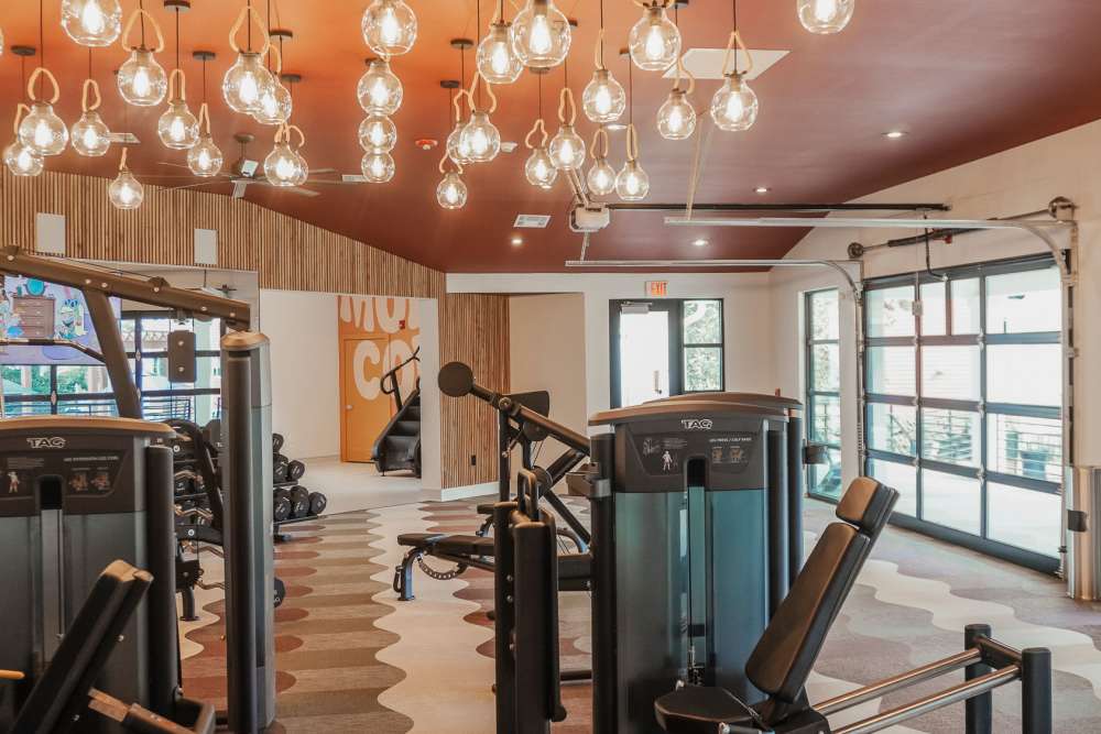 Newly renovated fitness center at The Quarters Starkville in Starkville, Mississippi