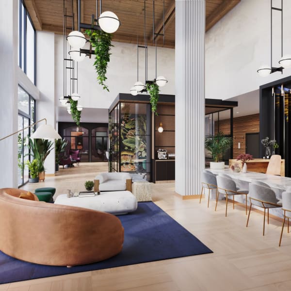 Entry lobby at Aster, Long Beach, California