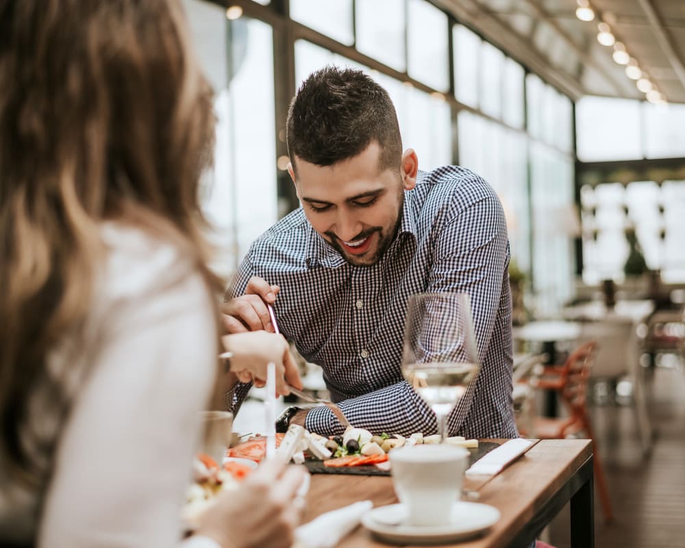 Resident couple out for a meal on date night near Sofi Fremont in Fremont, California