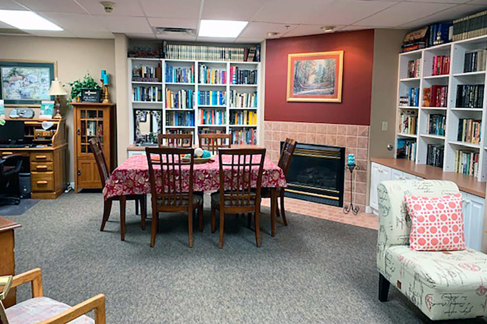 An art and reading room at Peachtree Village Retirement Community in Roswell, New Mexico. 