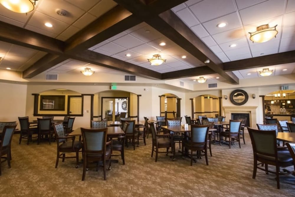 Spacious dining room at The Pointe at Summit Hills in Bakersfield, California. 