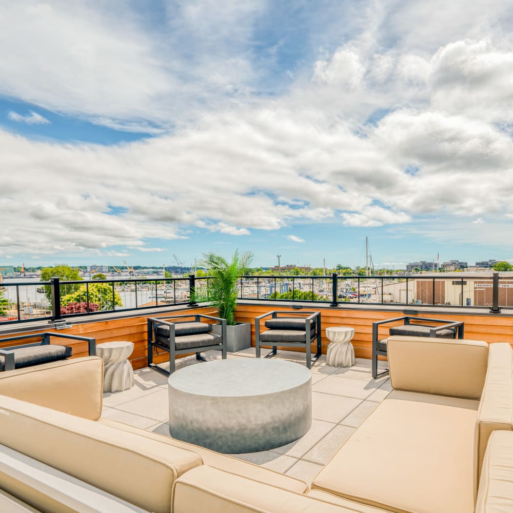 Rooftop deck with amazing views at The Docks, New London, Connecticut