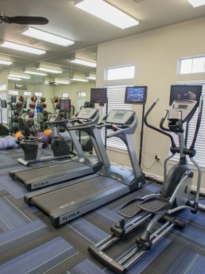 Fitness center at Villas at Aspen Park in Broken Arrow, Oklahoma
