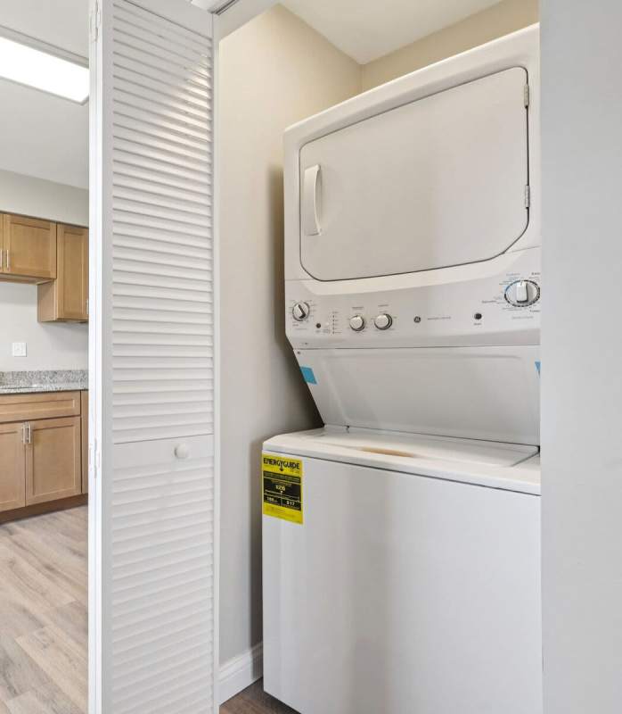 Entrance to the building at Charleston Square Apartments in Columbus, Indiana