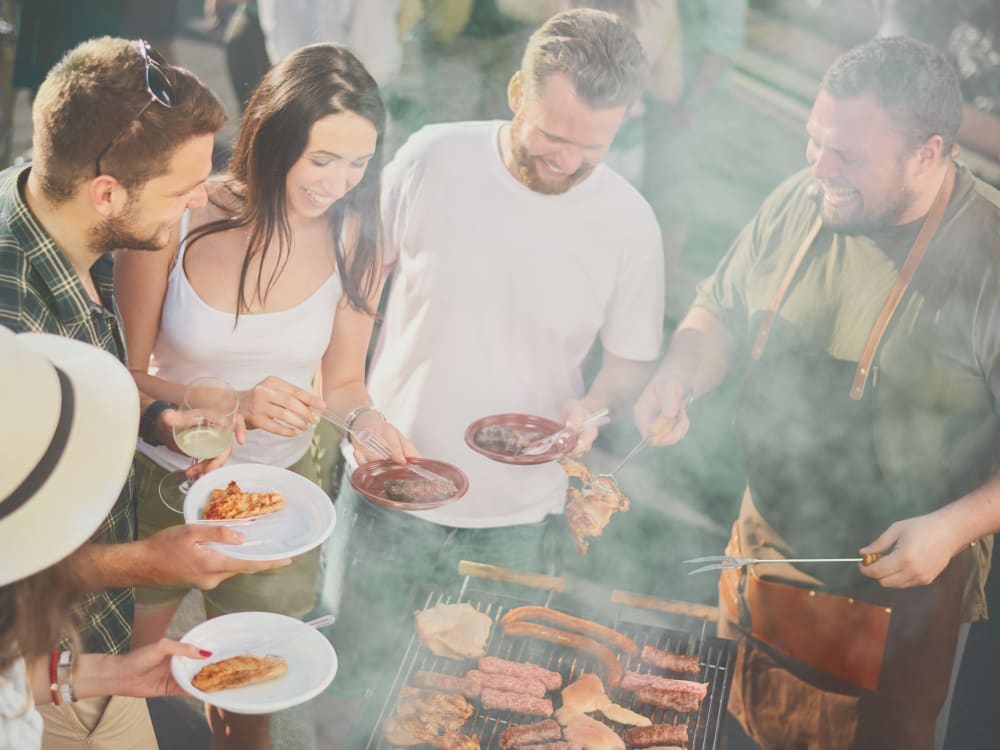 Residents enjoying fresh barbecue near Aviva in Mesa, Arizona