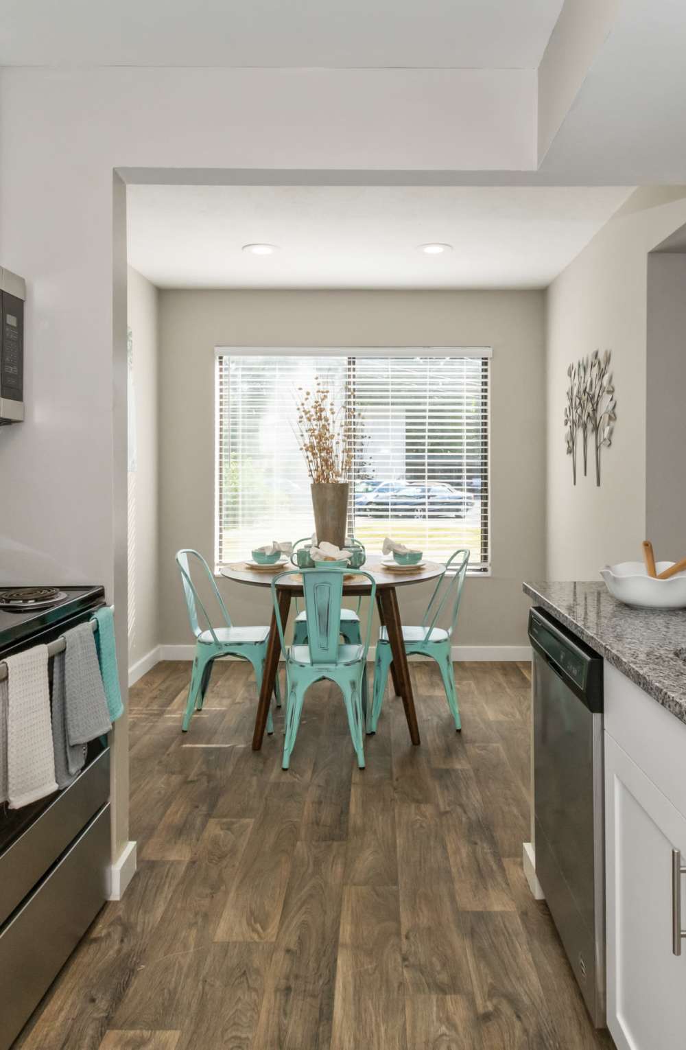 Model kitchen at Parkside at Castleton Square in Indianapolis, Indiana
