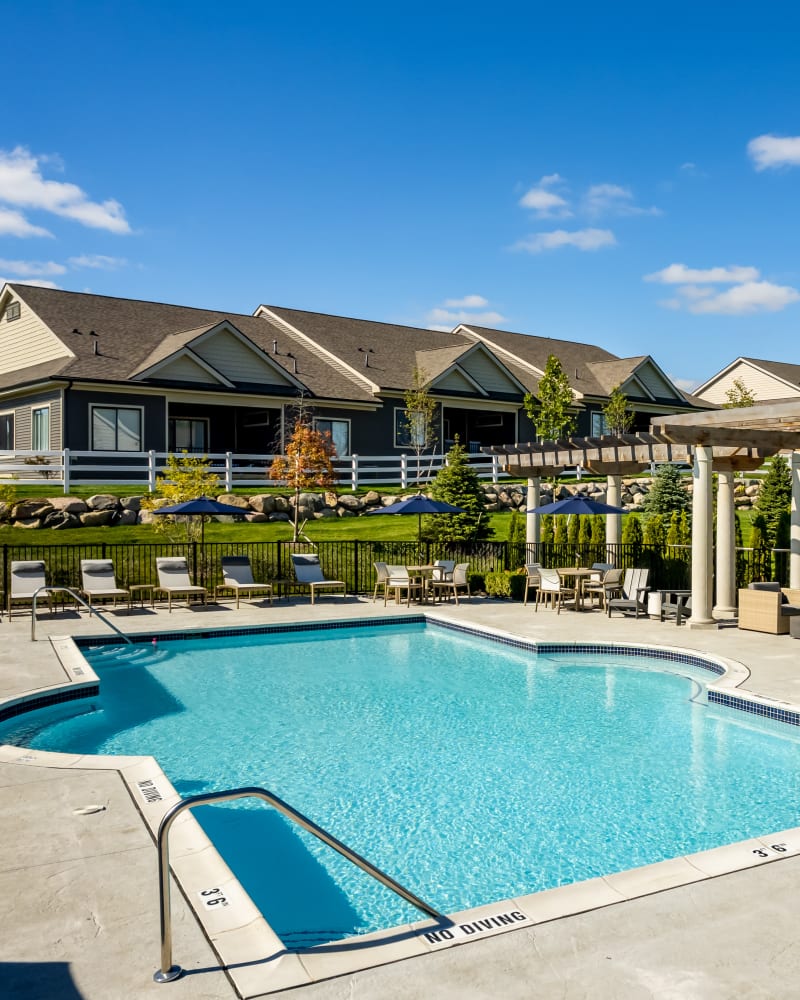 Sparkling swimming pool at Encore at Deerhill in Clarkston, Michigan