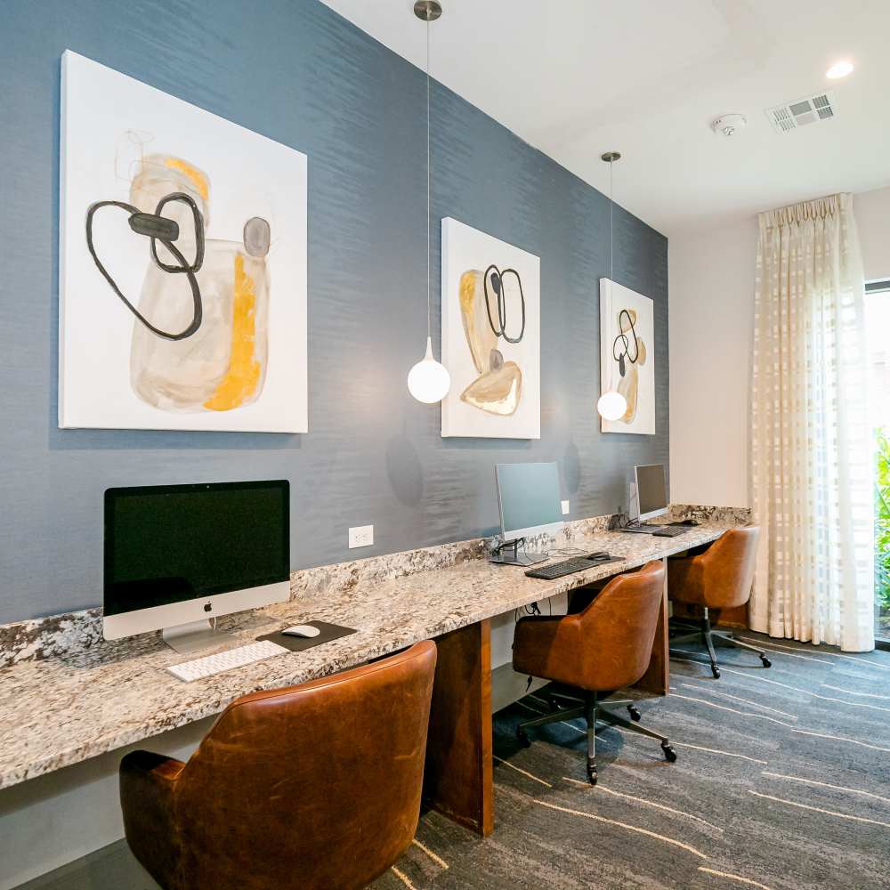 Community business center at NOVU New Forest in Houston, Texas
