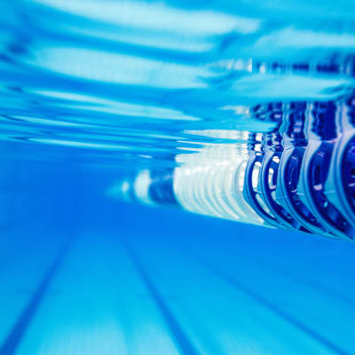 A swimming pool at Fairway Heights in Twentynine Palms, California