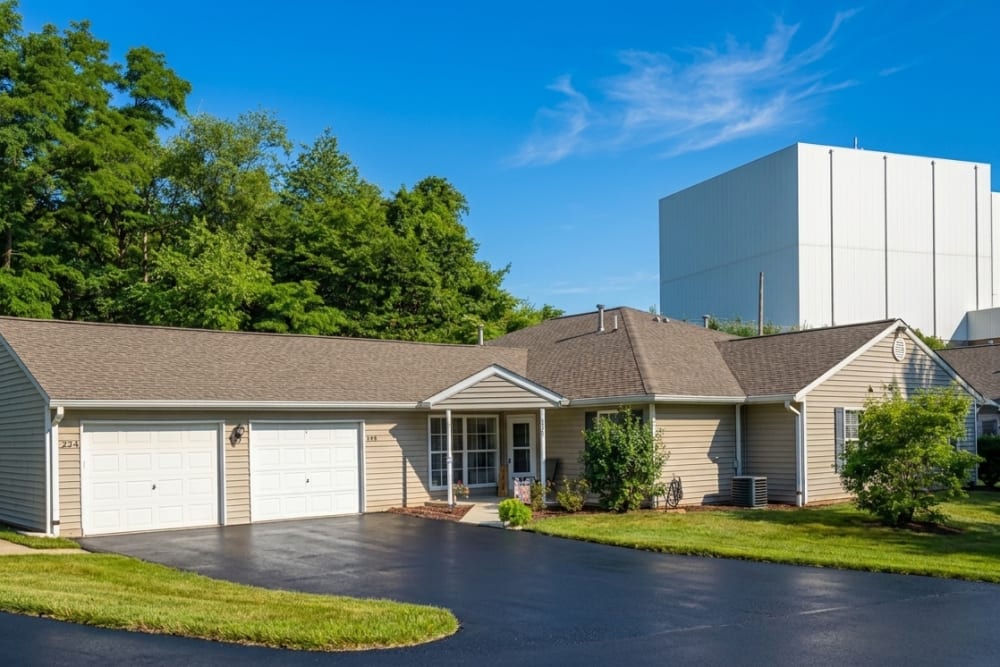 Single-story home with double garage at Cottages of Shippensburg in Shippensburg, Pennsylvania