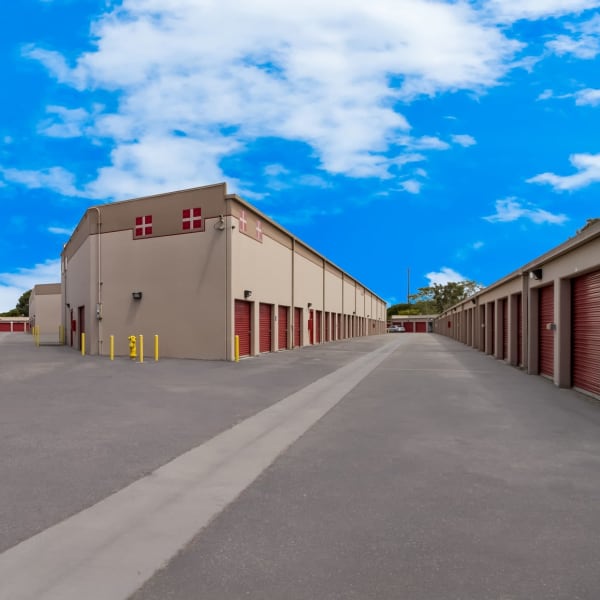 Drive-up storage units at StorQuest Self Storage in Oxnard, California