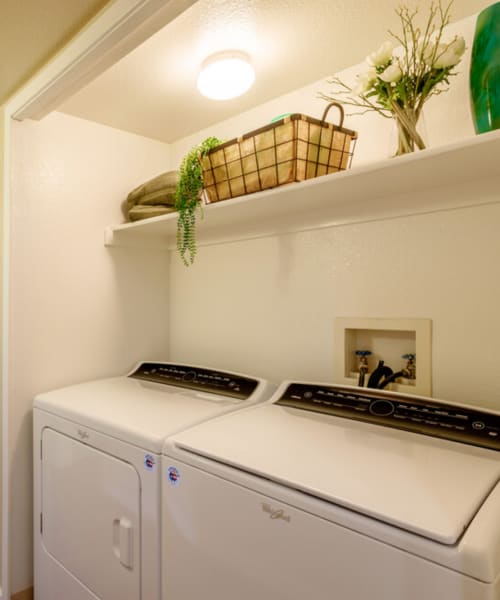 Washer and dryer in-home at at UTE Creek Apartments in Longmont, Colorado