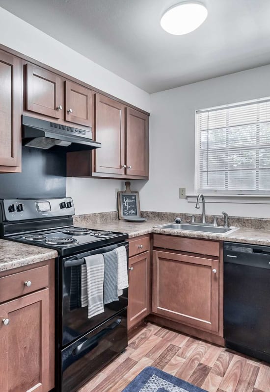 Lots of kitchen counter space at Tall Trees in Scranton, Pennsylvania