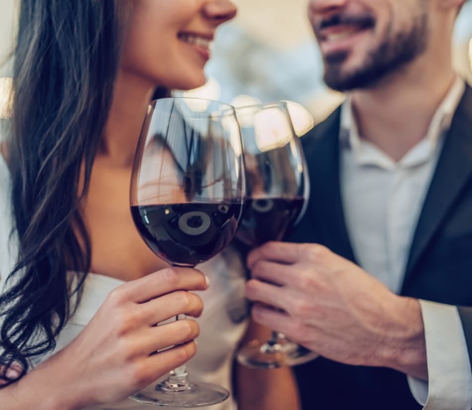 Resident couple out for a meal on date night near Veranda La Mesa in La Mesa, California