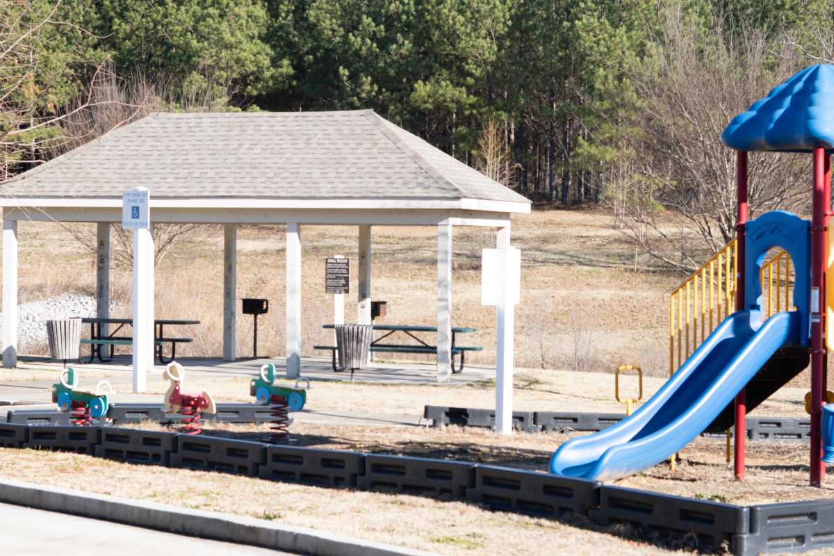 Residents playing area at Hardin Terrace in Jefferson, Georgia