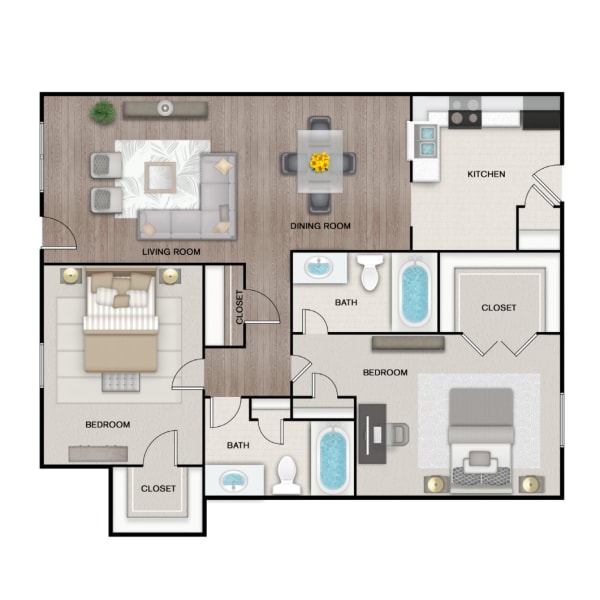 B3 floor plan brochure at The Maxwell in Metairie, Louisiana