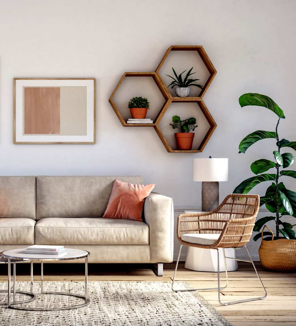 Modern living room at AMP Residential in Grand Rapids, Michigan